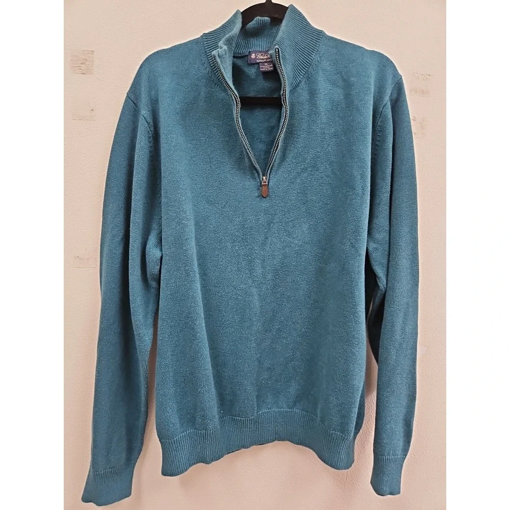 Brooks Brothers 1/4 Zip Pullover Sweater Men's Xl 100% Supima Cotton